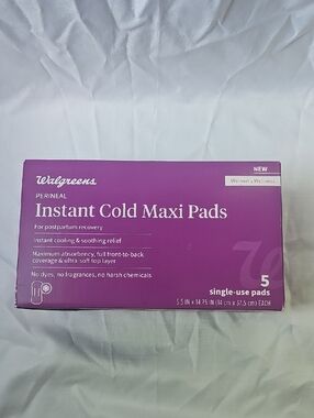 Walgreens Perineal Instant Cold Maxi Pads (postpartum), 5.5 X 14.75 in (5 ct)